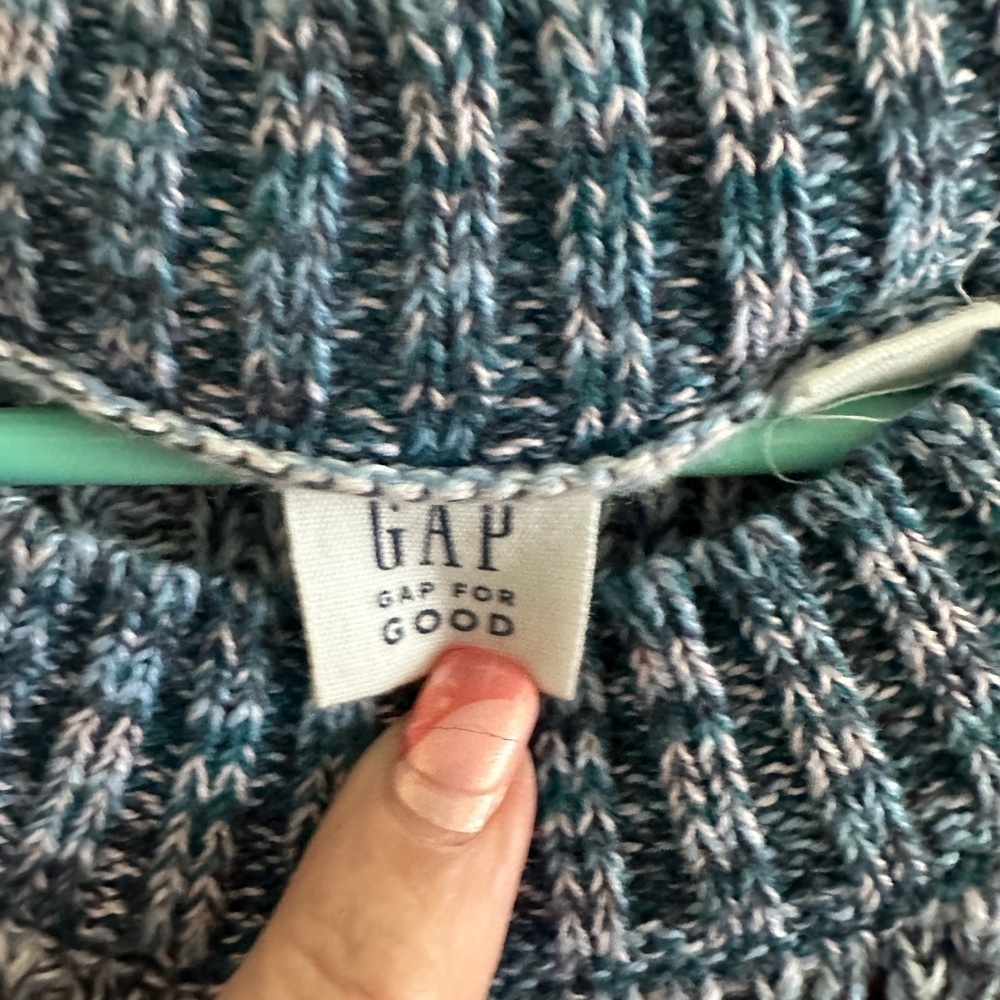 GAP Blue Pink Ribbed Sleeveless Tank Top Small - Picture 4 of 4
